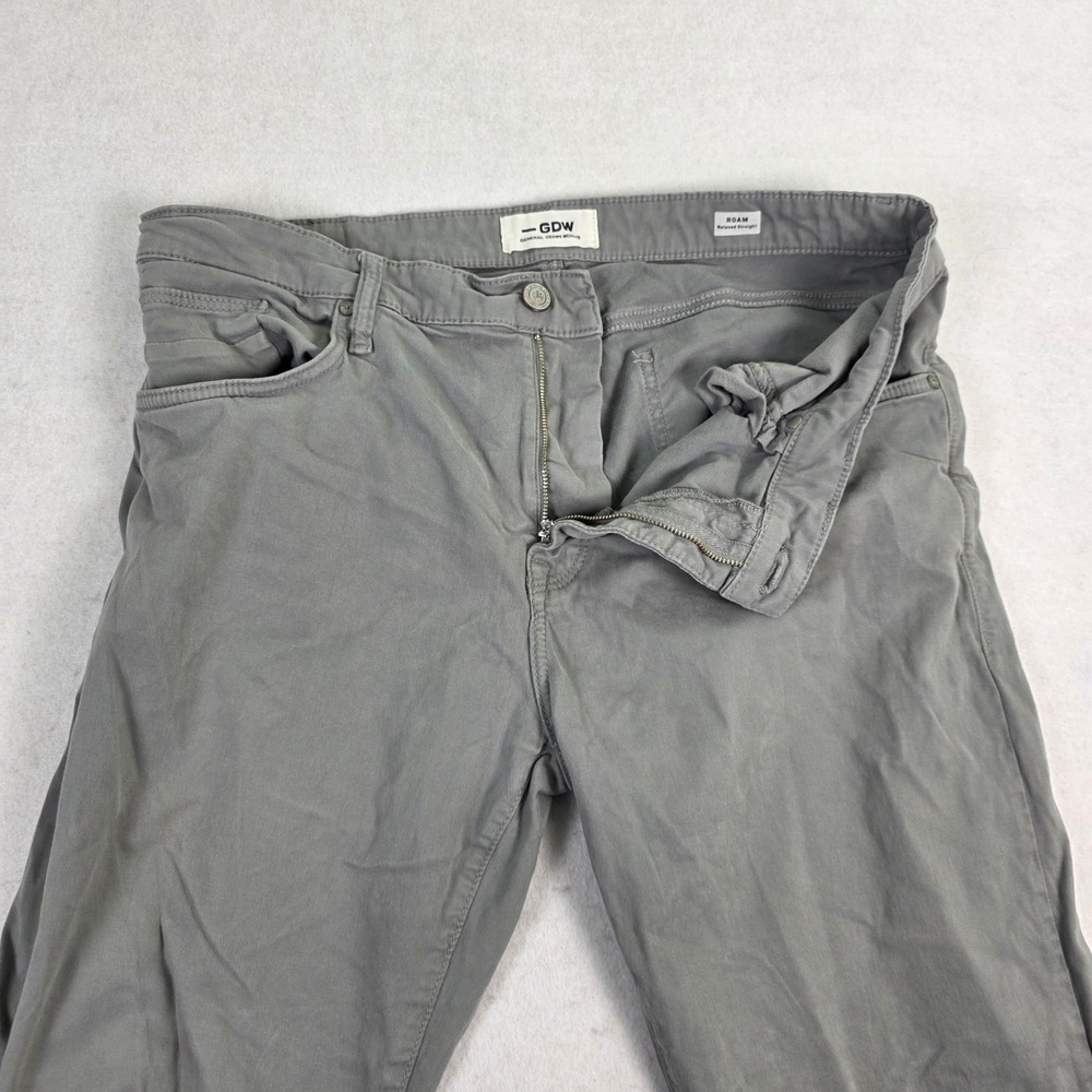 GDW General Denim Works Roam Relaxed Straight Leg Grey Pants Mens 37x27‎